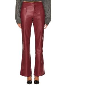 We The Free Uptown High Rise Faux Leather Pant Mulberries Red Free People Size 2